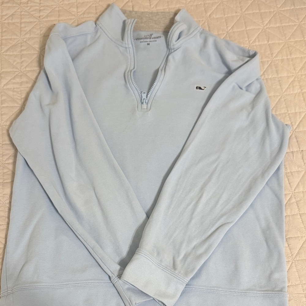 Vineyard Vines Men's Sky Blue Zip-Up Sweater